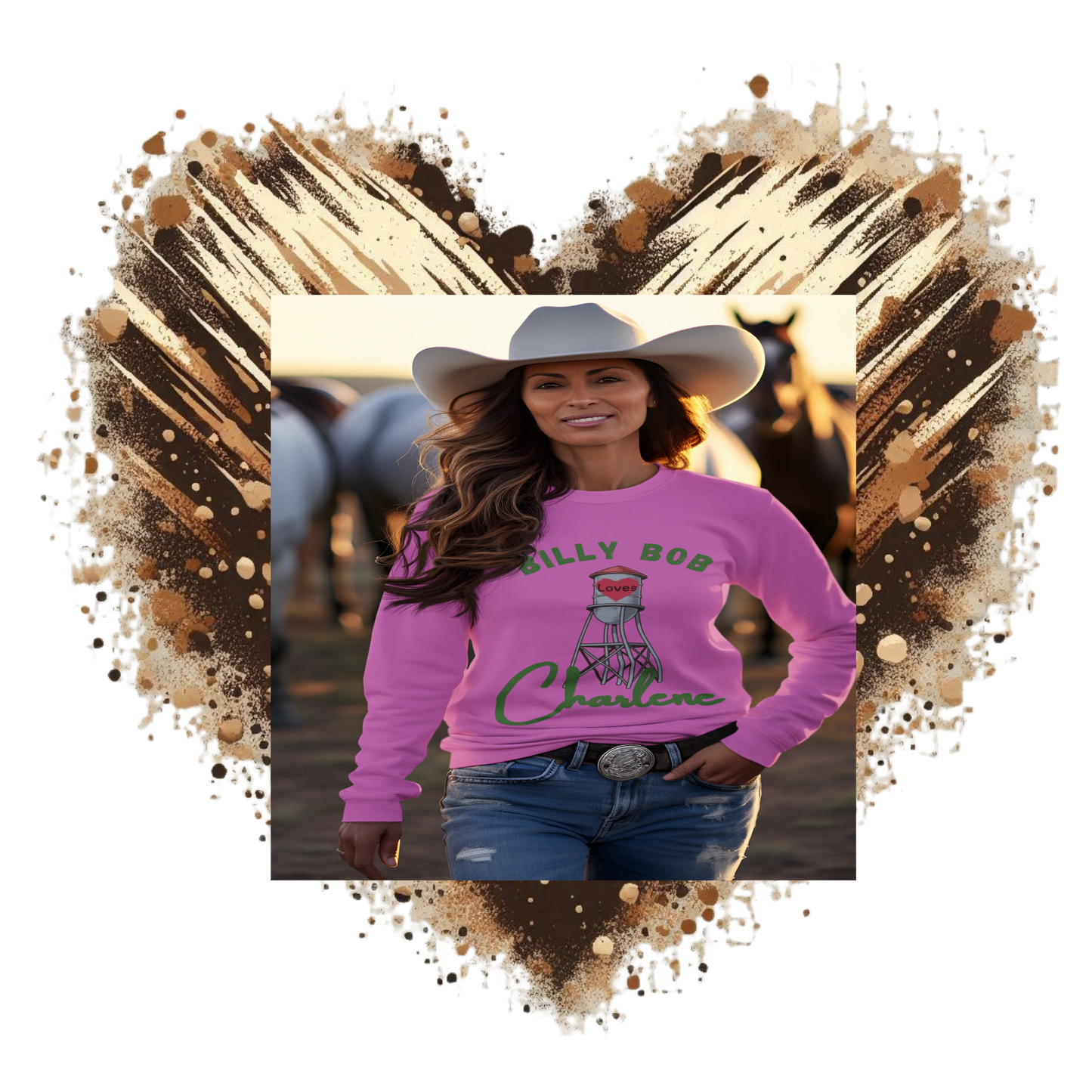 Billy Bob Loves Charlene” Country Romance Water Tower Sweatshirt