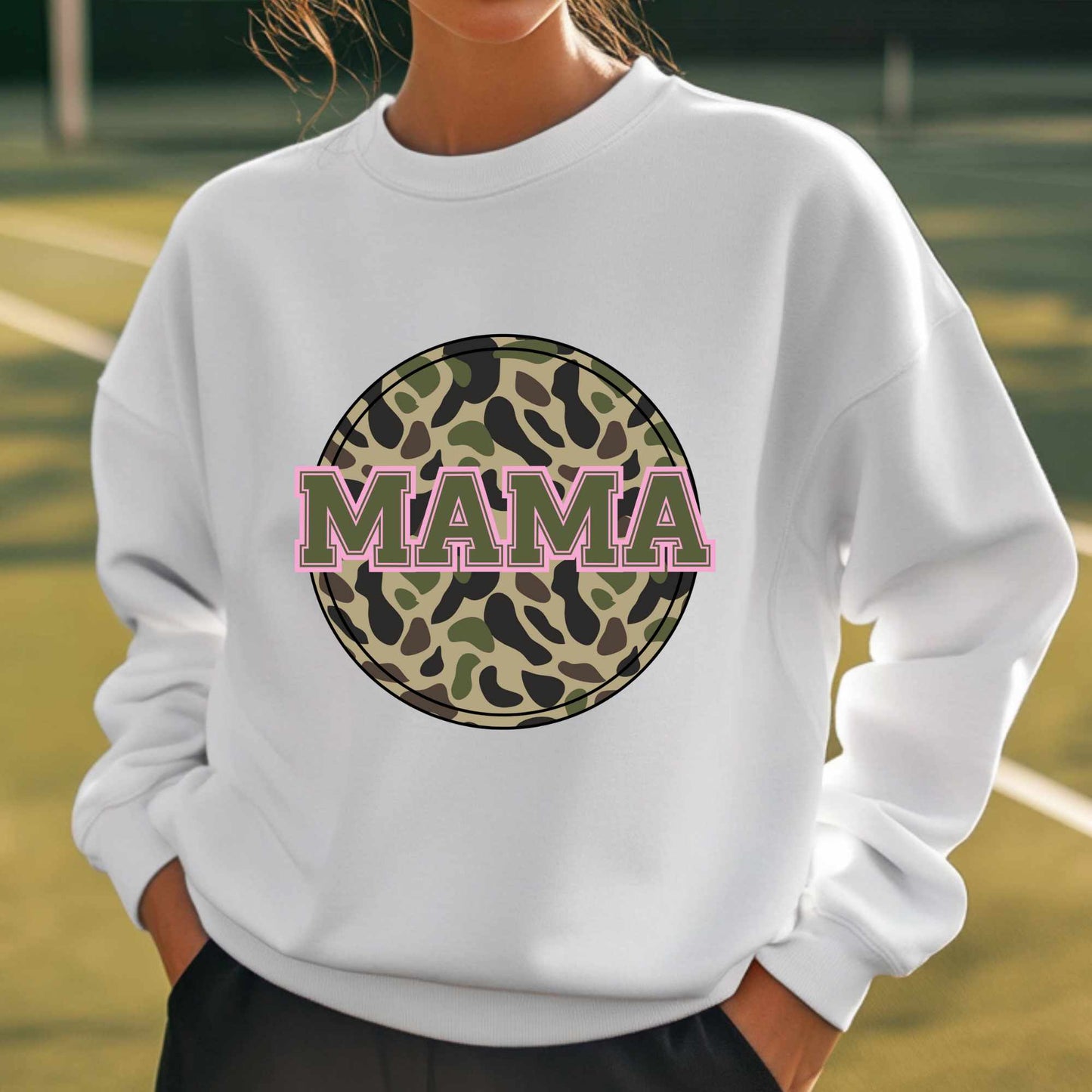 Camo Mama Sweatshirt — Women's Hunting & Outdoors Crewneck