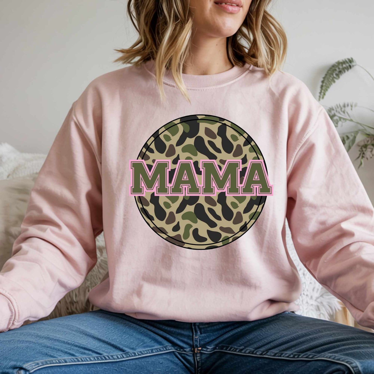 Camo Mama Sweatshirt — Women's Hunting & Outdoors Crewneck