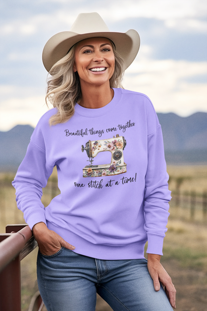 Vintage Floral Sewing Machine Sweatshirt In House