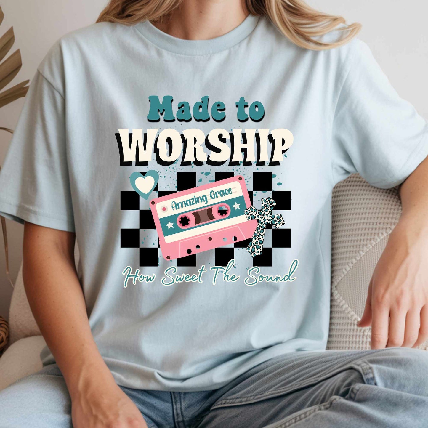 Made to Worship T-Shirt | Amazing Grace Christian Shirt for Women