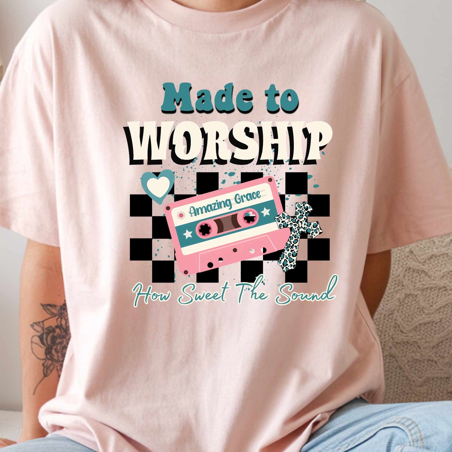 Made to Worship T-Shirt | Amazing Grace Christian Shirt for Women