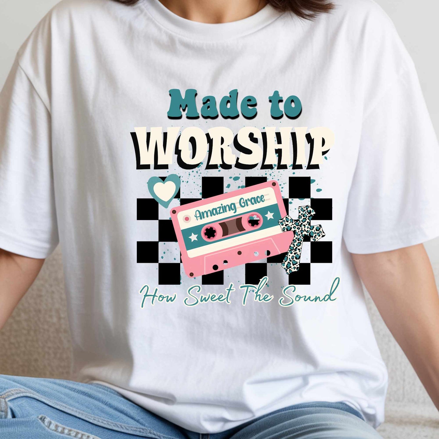 Made to Worship T-Shirt | Amazing Grace Christian Shirt for Women