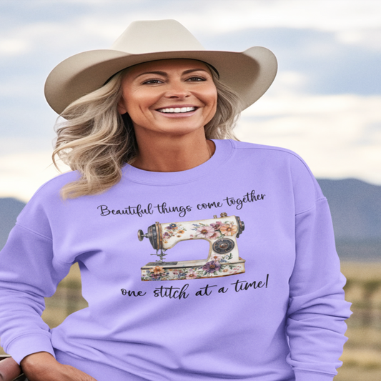 Vintage Floral Sewing Machine png